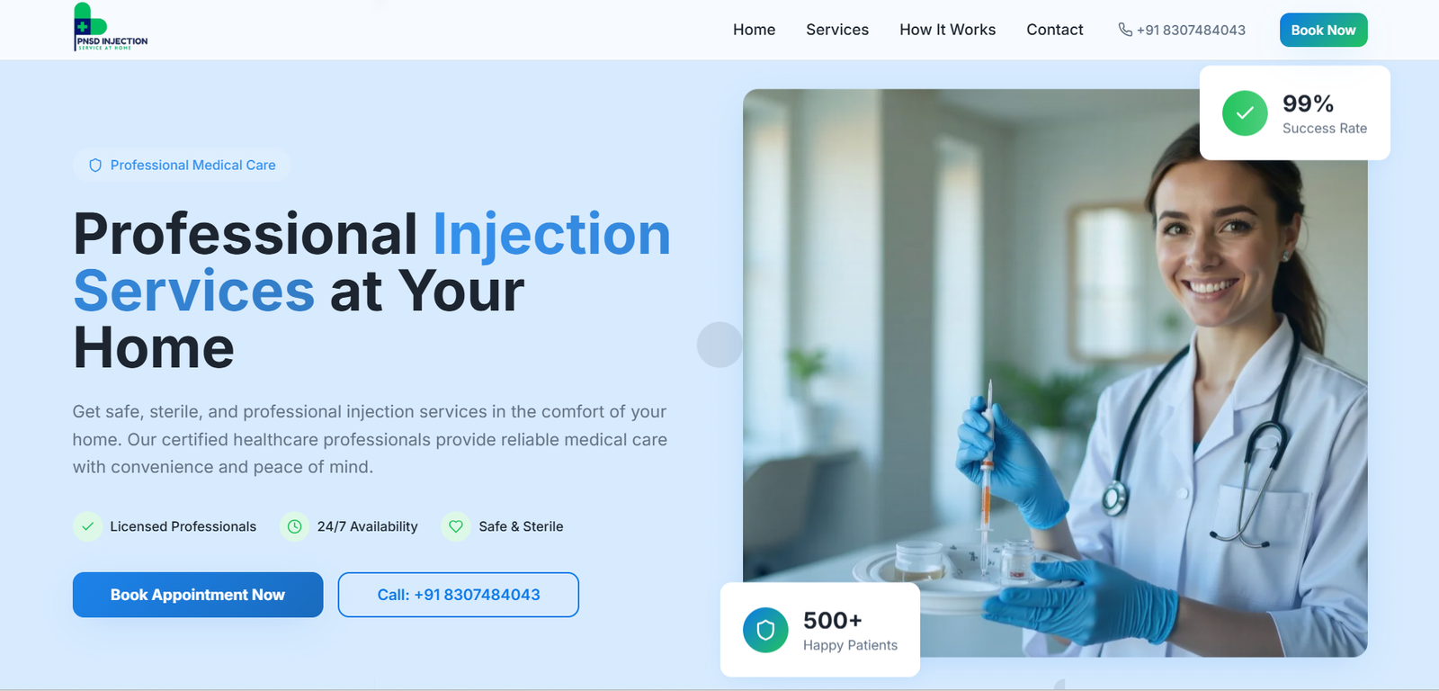 PNSD Healthcare Website Development | React JS & PHP Medical Web Design